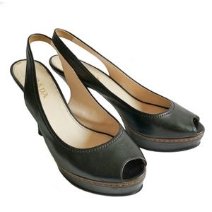 Prada Sling-back shoes  size 37 1/2 Black